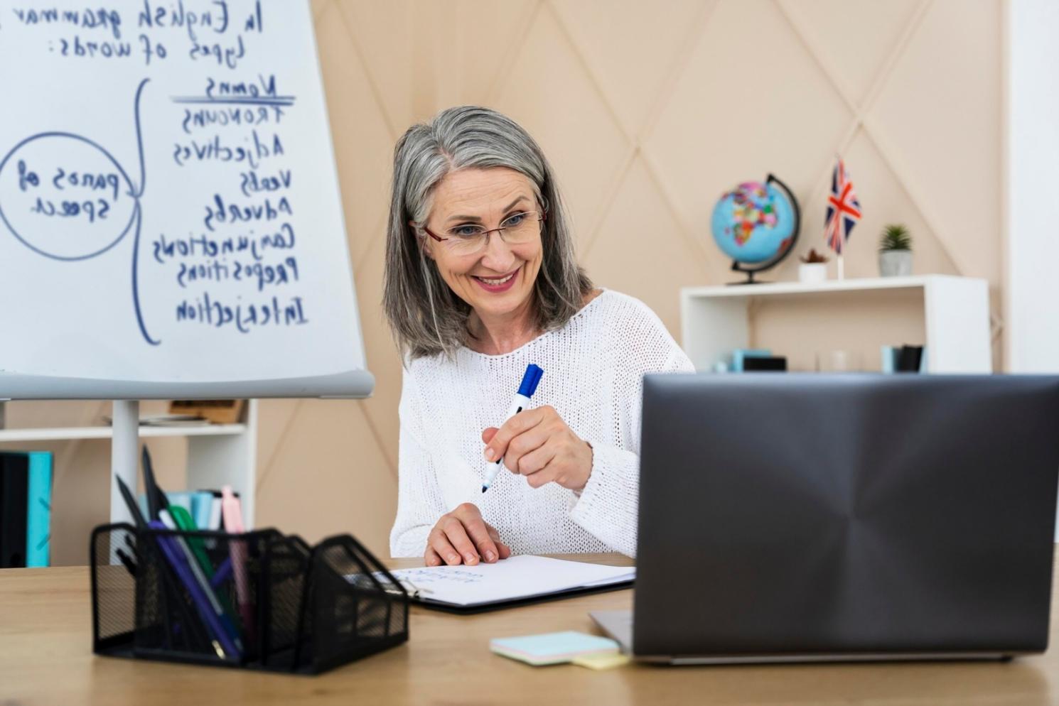 Modern workspace with financial planning materials and collaborative environment